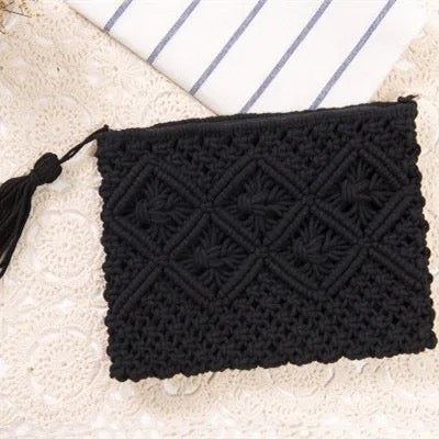 Macrame Black purse/ clutch bag