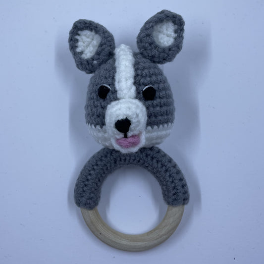 Baby dog teething ring