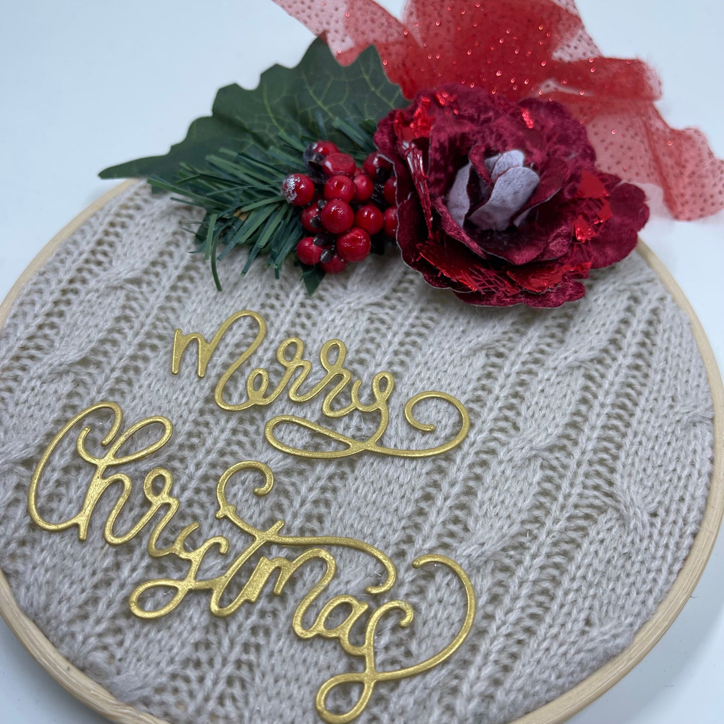Merry Christmas hoop decoration