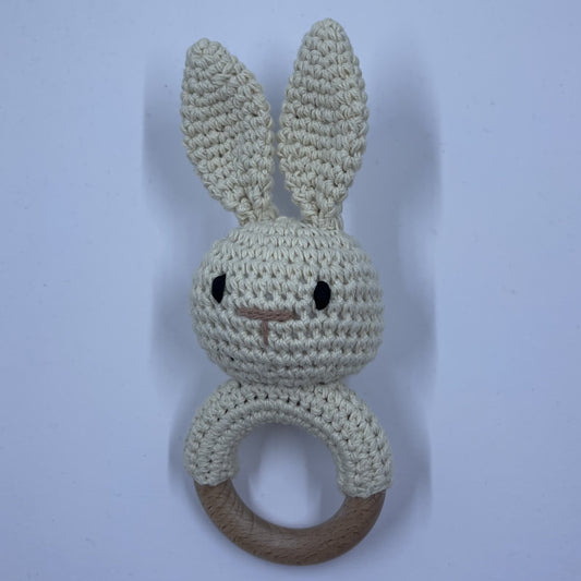 Baby bunny teething ring