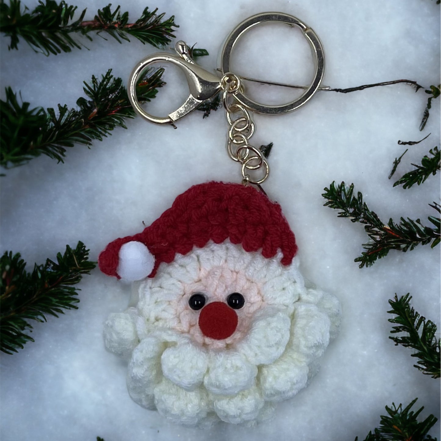 Hand crochet Santa keyring